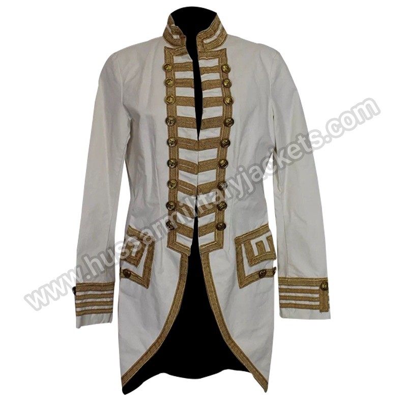 White Military Marching Band Jacket