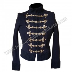 Women Military Officer Shearling Band Jacket