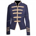 Hussar Medium Blue Wool and Gold Braid Military Jacket