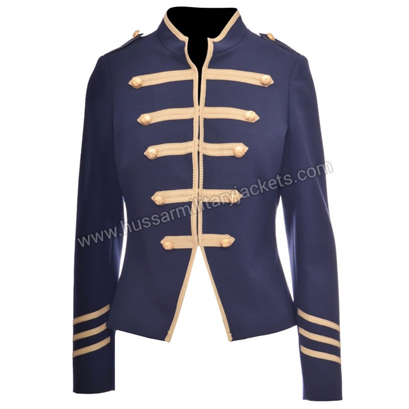 Blue Black Military Marching Band Drummer Jacket Military -  UK