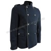 Sisley mandarin collar military wool tunic blend navy for charity