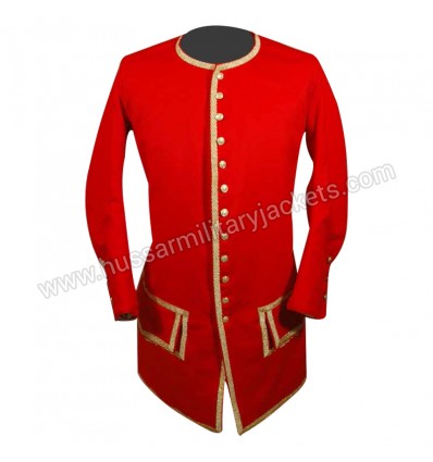 French Navy Officer Red Wool Coat