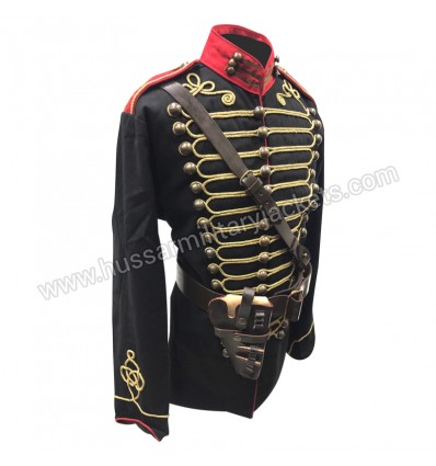 Steampunk 4 pcs Military Army Officers Antique Braiding Hussar Jacket