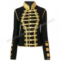 Black Wool and Gold Braid Military Jacket