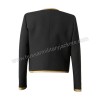 GOTHIC STYLE BLACK CROPPED OFFICER JACKET FOR WOMENS