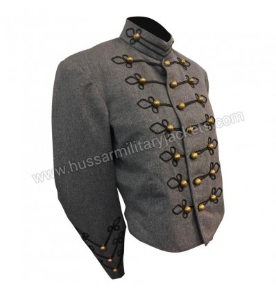 1950 Slate and Black Wool Military Band Jacket