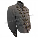 1950 Slate and Black Charcoal Wool Military Band Jacket