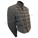 1950 Slate and Black Wool Military Band Jacket