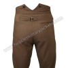 Men Historical Grady Striped Brown Cotton Trousers