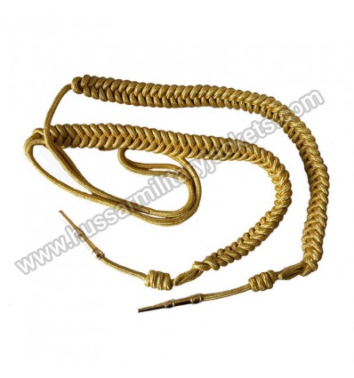 Gold Leading Officers Aiguillette Ceremonial Dress Shoulder Cord Military