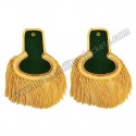 Shoulder Epaulette Green and Gold, Marching Band Epaulette, Fringe Epaulette