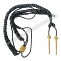 Aiguillette Black Mylar Army Air Force Navy With Gold Twisted Thread Gold Tips