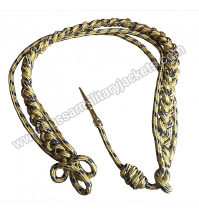 Gold & Blue Military Aiguillette Shoulder Dress Cord