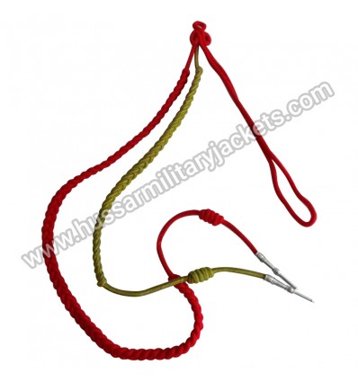 British Military Red Yellow Green Aiguillette Shoulder Lanyard - Army Navy RAF