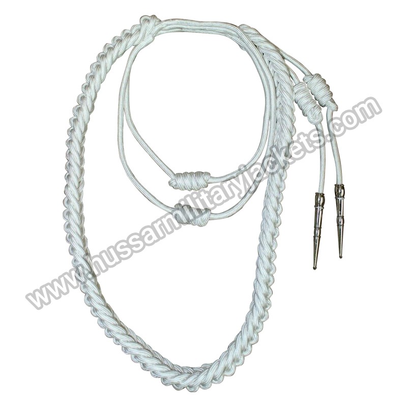 white USMC Marine Corps Band Drum Corps Aiguillettes Military Dress Uniform