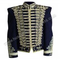 Military Steampunk Medium Blue Wool Jacket