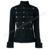 Military Black Wool With Black Braid Women Jacket