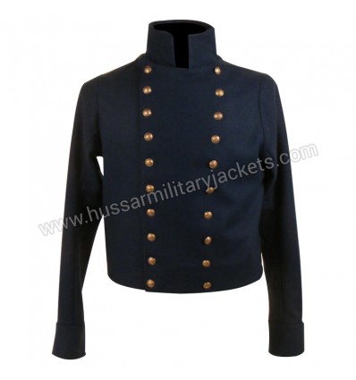 Blue Wool Military Jacket