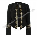 Military Style Black Blazer Jacket