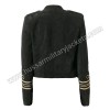 Military Style Black Blazer Jacket