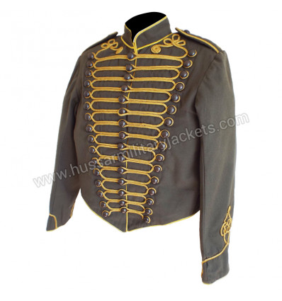 STEAMPUNK CIVIL WAR GREY COTTON MILITARY PARADE JACKET