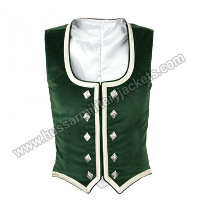 Green Velvet Highland Dance Vest