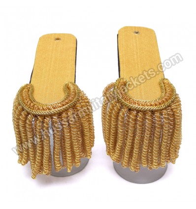 Shoulder/Epaulette Gold wire Braid Bullion with fringes & 3 silver star