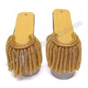 Shoulder Epaulettes Brass Bullion Board With Heavy Gold Fringe