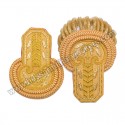 Shoulders/Epaulette Gold Bullion Hand Embroidery Officer