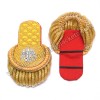 Red Blazer Gold Shoulder Epaulettes, Gold Fringe Marching Band Epaulette