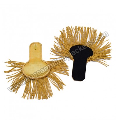 Shoulder Epaulettes Brass Bullion Board With Heavy Gold Fringe