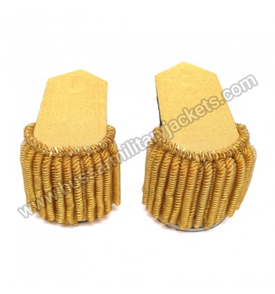 Silver Bullion Shoulders/Epaulette Pair Silver Frings