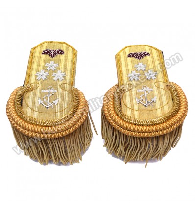 Silver Bullion Shoulders/Epaulette Pair Silver Frings