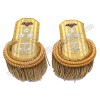 Silver Bullion Shoulders/Epaulette Pair Silver Frings