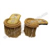 Silver Bullion Shoulders/Epaulette Pair Silver Frings