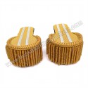 Gold Bullion Shoulder Epaulettes Board With Heavy Gold Fringe