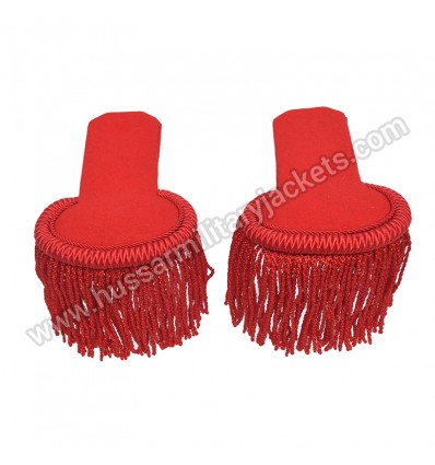 Red Shoulder Epaulettes with Fringe Marching Band Epaulette Board