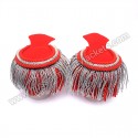 Red Shoulder Epaulettes with Red and silver Fringe Marching Band