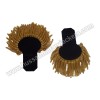 SHOULDER EPAULETTES, SILVER MOON, SILVER SPIRAL FRINGE MARCHING BAND EPAULETTES