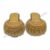 SHOULDER EPAULETTES BRASS BULLION BOARD WITH HEAVY GOLD FRINGE