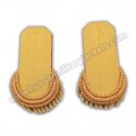 SHOULDER EPAULETTES BRASS BULLION BOARD WITH HEAVY GOLD FRINGE