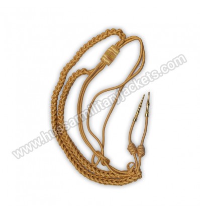 US Army Dress Shoulder Aiguillette Cord with Gold Nylon