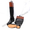 18th century Long cuffed/ridding boots French Black/ Brown Real Leather Cuff