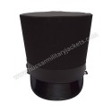 British Shako Hat Plain Leather Brim Black Hat