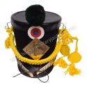 Shako Hat Yellow cord, Brass Plate, Bios, Hook, C hine Scale, Green hackle, leather cockade