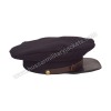 Civil War Confederate Officer's Plain Red Wool Black Leather Peak kepi with Black Band