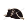 Bicorn Army Military Hat: Authentic 18th Century Tricorne Bicorne Design in 100% Wool With Gold Braid
