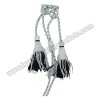 SILVER – BLACK cord for Lawyer Simple Pair