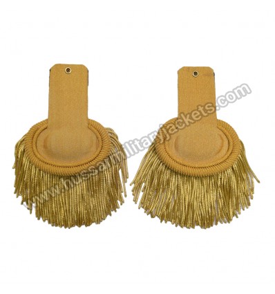 Gold Bullion Shoulder Epaulettes with Fringe Marching Band Epaulets