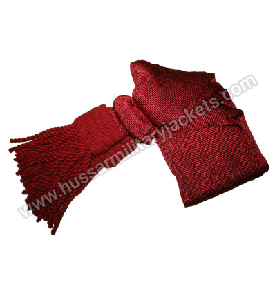 British Officers Maroon Barrel Netted Sash
